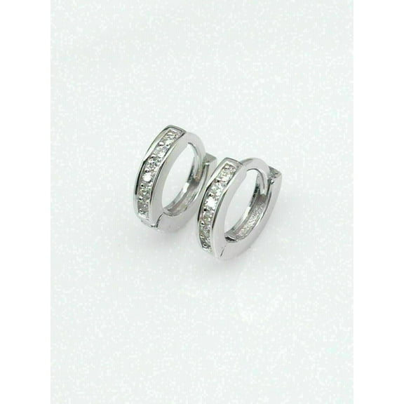 3.10Ct Round Cut Lab Created Diamond Women Huggie Earrings 14K White Gold Plated