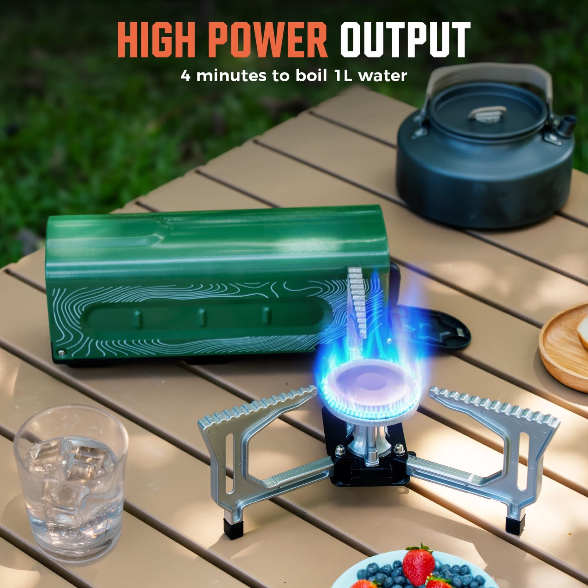 Outdoors Camping Stove  Portable Folding Gas Burner With Carry Bag For Emergency Use And Outdoor Cooking