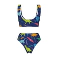 thumbnail image 5 of Daiia Dinosaurs Women's Bikini Set Two Piece Swimsuit High Waisted Bikini Adjustable Straps Bikini Perfect for Beach, Pool, and Summer Vacation-XX-Large, 5 of 9