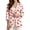 Beige and Red - Cherry Bowknot, variant on LedBack Pastoral Toile Blazer Peony Print Blazers for Women 3/4 Sleeve Linen-Style Suit Blazer Jacket for Travel Work Office