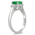 thumbnail image 2 of SZUL Women's Emerald and Diamond Three Stone Ring in 14K White Gold, 2 of 5