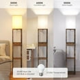 thumbnail image 4 of Floor Lamp with Shelves, Modern Dimmable Standing Lamp with Drawer & 2  Ports & 2 Power Outlet, Corner Tall Shelf Lamp for  Room and  (Rustic Browm), 4 of 14