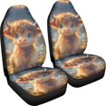 thumbnail image 2 of Yuyamidu Cute Highland Cow Car Seat Covers Front Seats Only, Universal Bucket Seat Cover Fit for Car Truck Van and SUV Comfortable, 2 of 6