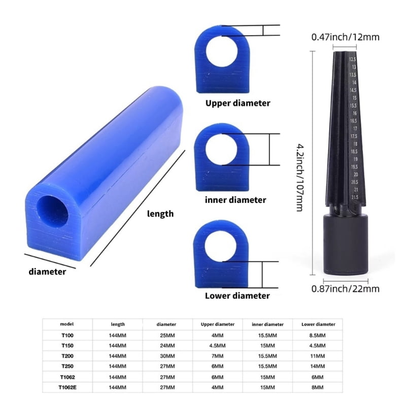 6 Blue Candlewax Cylinders Jewelry Engraving Equipment Mild Steel Drill Crafting Set Multiple Measurements