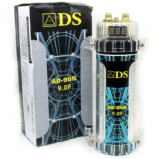 Amplificador de subwoofer modificado para audio de automóvil DS, condensador de 9 faradios, condensador de 9,0 F, estanque con luz
