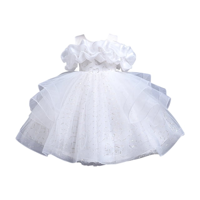 Coerni Robes de Bal Épaules Dénudées pour Filles Robes de Fête de Mariage Robe de Soirée en Sequins Tulle Tutu Robe de Princesse