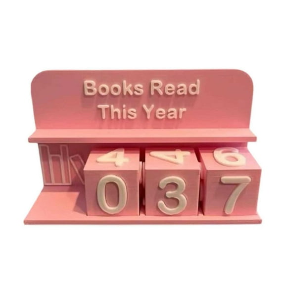ETHKIA Books Read This Year Counter, Book Tracker, Sign for Setting Reading Targets, Reading Challenge Gift For Readers and Book Lovers (Pink)