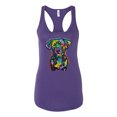 thumbnail image 3 of Dean Russo Unconditional Loyalty Dog Lover Ladies Racerback Tank Top, Purple Rush, Small, 3 of 6