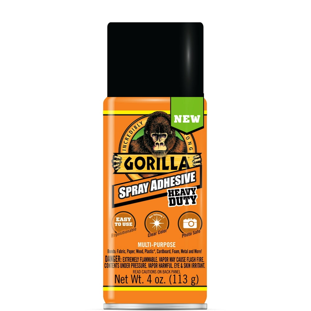 Gorilla Glue Clear Spray Adhesive, 4 Ounce Can