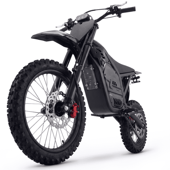 AMYET Electric Dirt Bike for Adults, 4000W Peak, Up to 45 MPH, 48V 23Ah, UL 2272, 14"/12" Tires, Black