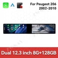 thumbnail image 3 of ZWNAV Dual 12.3 inch Screen Car Radio For Peugeot 206 2002-2010 Android GPS Navigation Multimedia Video Player Stereo Receiver Head Unit, 3 of 15