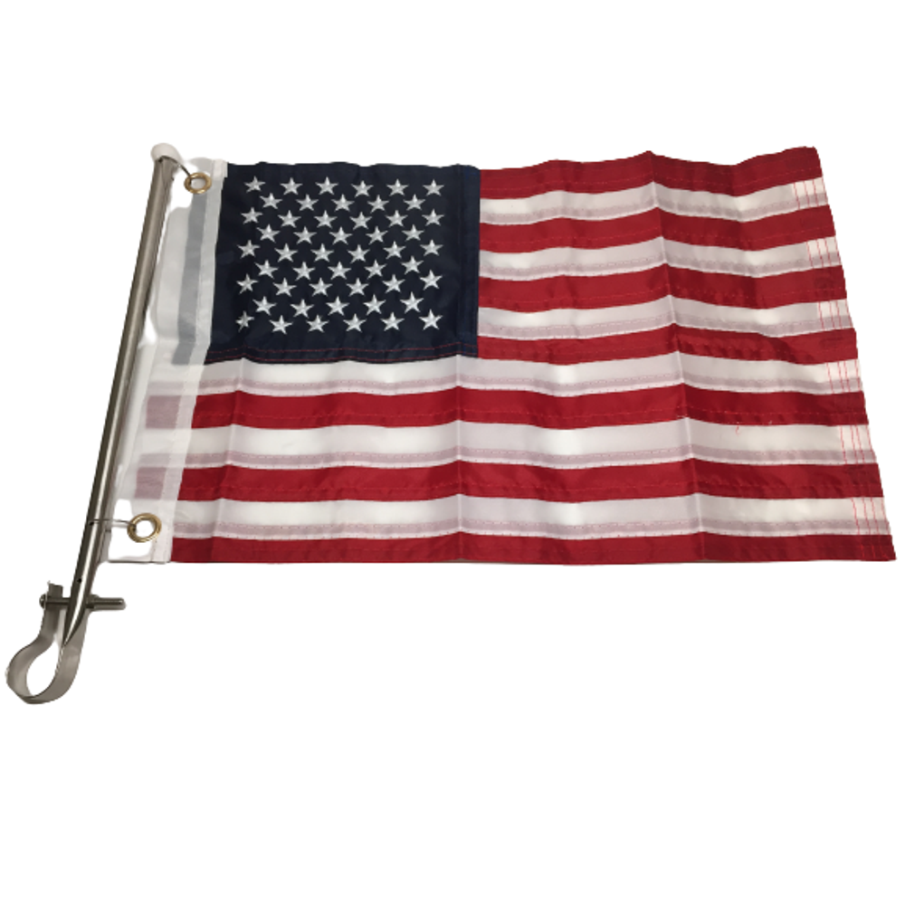 Pactrade Marine American Flag Stainless Steel Pole Rail with Mount 153
