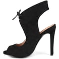 thumbnail image 3 of Women's Ankle Strap Faux Suede Open Toe Lace-up High Heels, 3 of 8