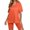 Orange, variant on Jerdar Women Casual 2 Piece Short Sets Summer Leisure Suit Solid Color Round Neck Blouse Suit Sets Green M
