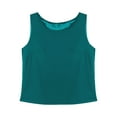 thumbnail image 3 of Yartina Womens Summer Dressy Chiffon Blouses Round Neck Sleeveless Tunic Tops Office Work Shirts Top Green M, 3 of 5