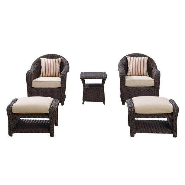 Martha Stewart Preston 5 Piece Outdoor Conversation Set In Dark Brown Com Martha Stewart Preston 5 Piece Outdoor, Martha Stewart Outdoor Furniture