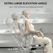 SIHOO Doro S100 Ergonomic Office Chair - with Dual Dynamic Lumbar Support, 5-Level Adjustable Backrest, 4D Coordinated Armrests, 135-degree Max. Recline Angle White