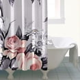 thumbnail image 4 of Waterproof Pink White Peony Flower Blossom Shower Curtain 72x72 Inch Boho Style Polyester Unique Shower Curtain for Bathroom Hotel Home Decor with 12 Plastic Hooks, 4 of 5