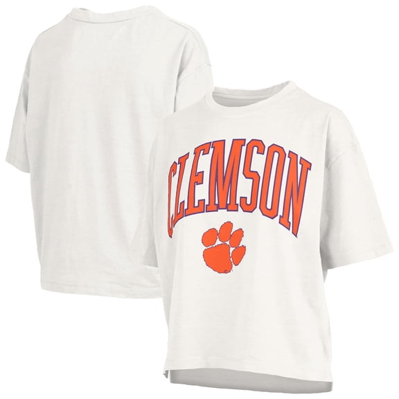Women's Pressbox  White Clemson Tigers Nelson T-Shirt