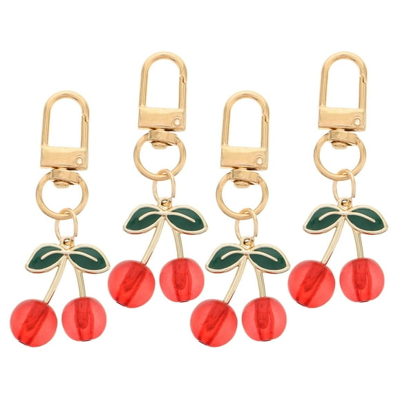 KONTONTY Cute Red Resin Alloy Cherry Keychain for Decor and Accessories