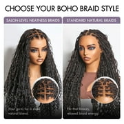 LUVME Flexi-Fit Invisi Drawstring Cap Full Lace Knotless Boho Curls Braided Long Wig فروة رأس طبيعية للغاية - الولايات المتحدة فقط