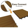 thumbnail image 6 of Mcombo 10 Pieces 12"x12" Outdoor Wood Flooring Interlocking Deck Tiles Brown, 6 of 7