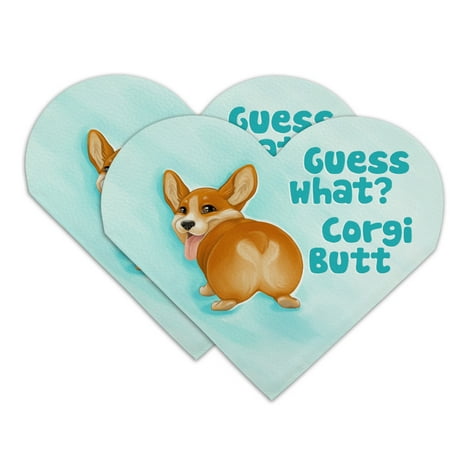 - Guess What Corgi Butt Funny Joke Heart Faux Leather Bookmark - Set of 2