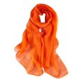 thumbnail image 1 of Longue Foulard en Chiffon de Soie Couleur Unie, 1 of 7