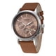 thumbnail image 2 of Reloj pulsera North 6009 con correa de cuero color marrón - fondo nude - bisel plateado, 2 of 8