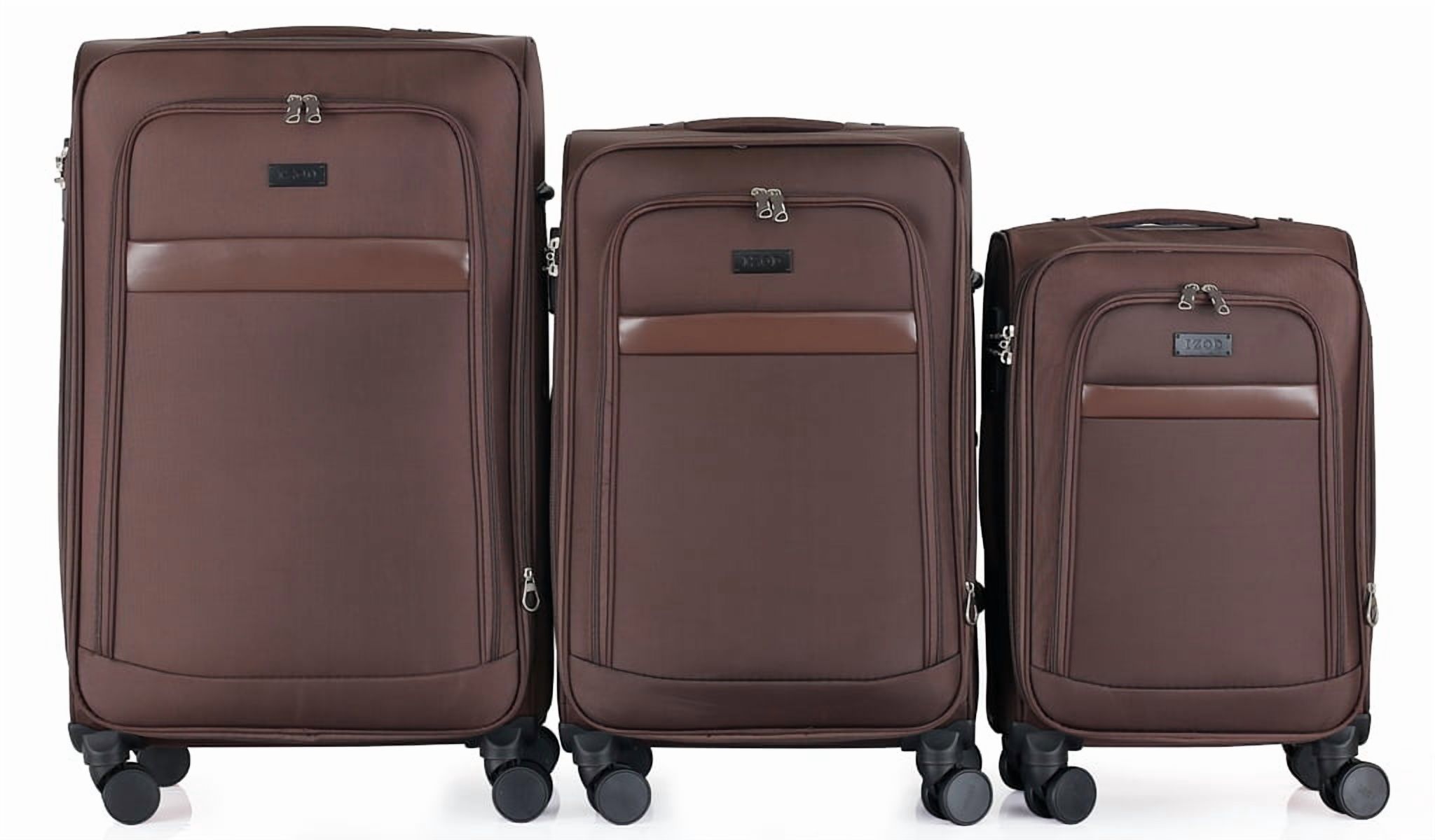 IZOD Noah Soft Shell Lightweight Expandable 360 Dual Spinning Wheels Combo Lock 28", 24", 20" 3 Piece Luggage Set