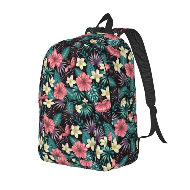 Easygdp Green Tropical Leaves Mochila de Lona Resistente para Laptop, Compatible con Laptops de 15 a 17 pulgadas, Ideal para Escuela, Trabajo y Viajes-Small