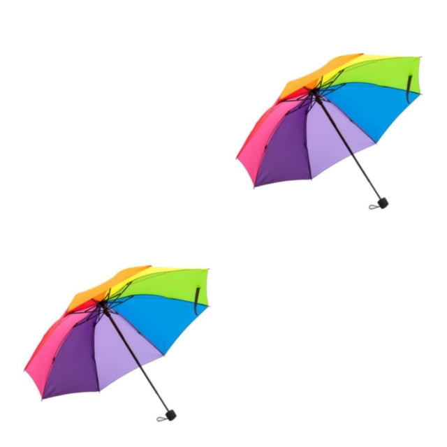 Guardoinrt Haute Densité Impact Tissu Parapluie Pliant Robuste et Durable pour Arc-en-Ciel Coloré 2Set
