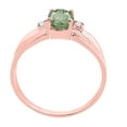 thumbnail image 4 of Mauli Jewels Rings for Women 0.9 Carat Oval Green Amethyst and Diamond Ring 4-Prong 10K Rose Gold, 4 of 6