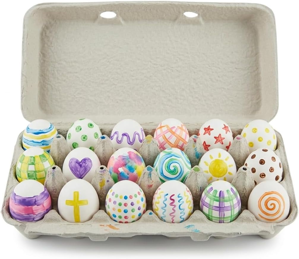 Paper Pulp Egg Cartons For 18 Eggs or Use for Crafting, Parts Storage, Easter (6)