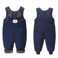 thumbnail image 4 of Gaexia Boys Lined Overalls Soft Warm Romper Jumpsuit Easy Open Design Toddlers Comfortable Playwear Winter Fall Casual ,Navy,2-3 Years, 4 of 4