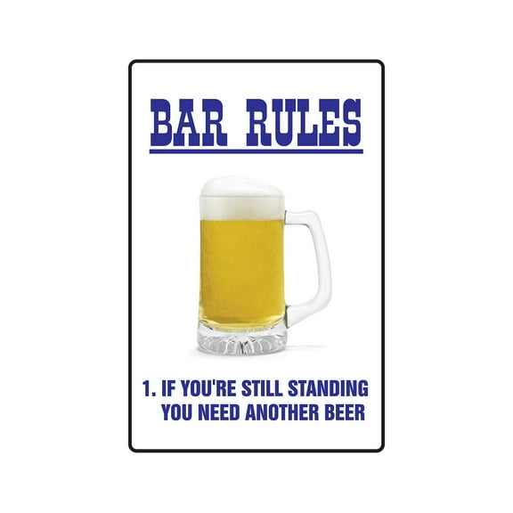 BAR RULES Aluminum Sign parking Aluminum Signs bartender lounge beer liquor booze | Indoor/Outdoor | 10" Tall