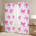 thumbnail image 2 of Erosebridal Pink Polka Dot Bowknot Black Out Curtains for Girls, Watercolor Bow Curtains Pack of 2 (42x63 Each) for Women, 2 of 6