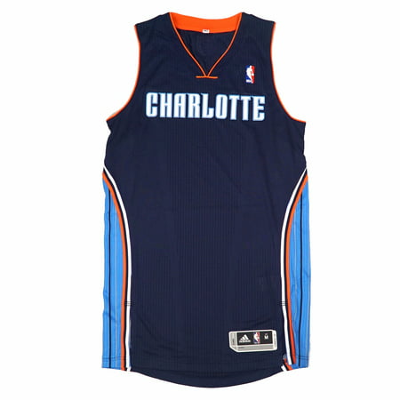 Charlotte Bobcats NBA Adidas Navy Blue Official Authentic On-Court Revolution 30 Away Road Jersey For Men
