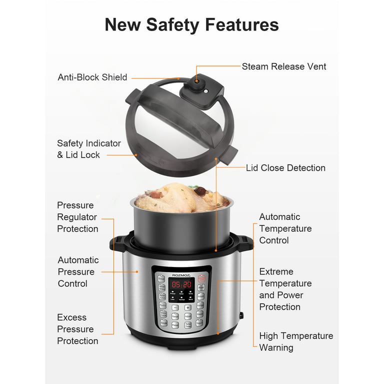 Rozmoz Electric Pressure Cooker, 12-in-1 Instant Pot with 16 One