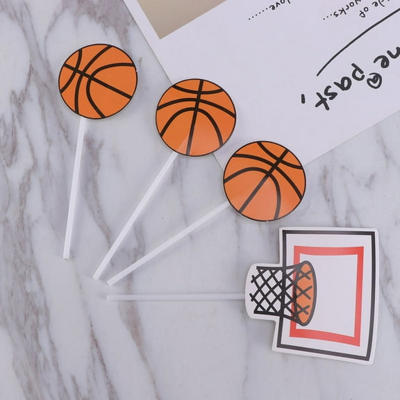 HEMOTON Assorted Color Paper Cake Toppers for Birthday Party Decorations with Fits Cupcakes Cookies Fruits 12pcs