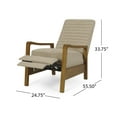 thumbnail image 5 of GDF Studio Neihart Contemporary Channel Stitch Pushback Recliner, Sand Fabric and Teak, 5 of 13