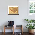 thumbnail image 3 of Art.com Texas - Panoramic Map Art Print by Lantern Press, Brown Frame Wall Art, 29" x 23", 3 of 5