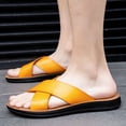 thumbnail image 2 of HAOTAGS Flip - flops Plus Size Men,Casual Plain Round - toe Fashionable Summer Beach Shoes Yellow 9.5, 2 of 7