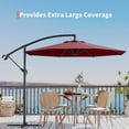 thumbnail image 3 of Garvee 10 feet Offset Hanging Patio Umbrella, 8 Ribs, Wine Red, 3 of 7
