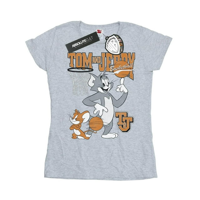 Tom And Jerry T-Shirt en Coton de Basketball pour Femmes