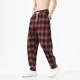 thumbnail image 3 of Pantalones de cuadros finos para hombre, pantalones casuales de verano a cuadros para hombre, pantalones harén de alta calidad, tendencia estética, ropa larga de estilo coreano, holgados Y2k, 3 of 5