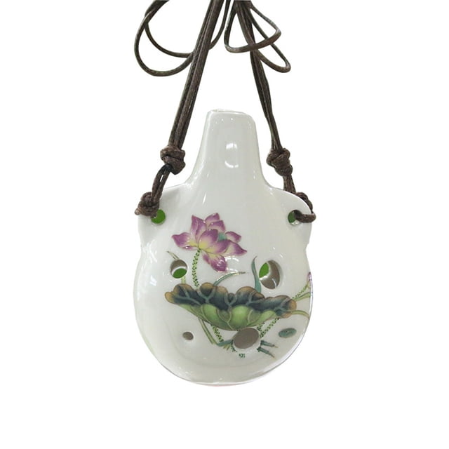 Ocarina de flores para principiantes musicales, hermosa ocarina de práctica para principiantes de 6 agujeros