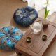 thumbnail image 2 of Nvzi Cojines de asiento para silla redondos estilo bohemio, decorativos con diseño de mandala, suaves y cómodos, para sala de estar, cocina, oficina o lectura (azul marino, 16"), 2 of 4