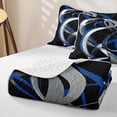 thumbnail image 4 of Homewish Blue Spiral Circle Quilt King,Modern Abstract King Coverlet Set,3-Piece, 4 of 7