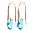 thumbnail image 2 of Galaxy Gold 14K Rose Gold Natural Blue Topaz Dangle Earrings - December Birthstone - Communication & Serenity - Fine Jewelry for Women, 2 of 5